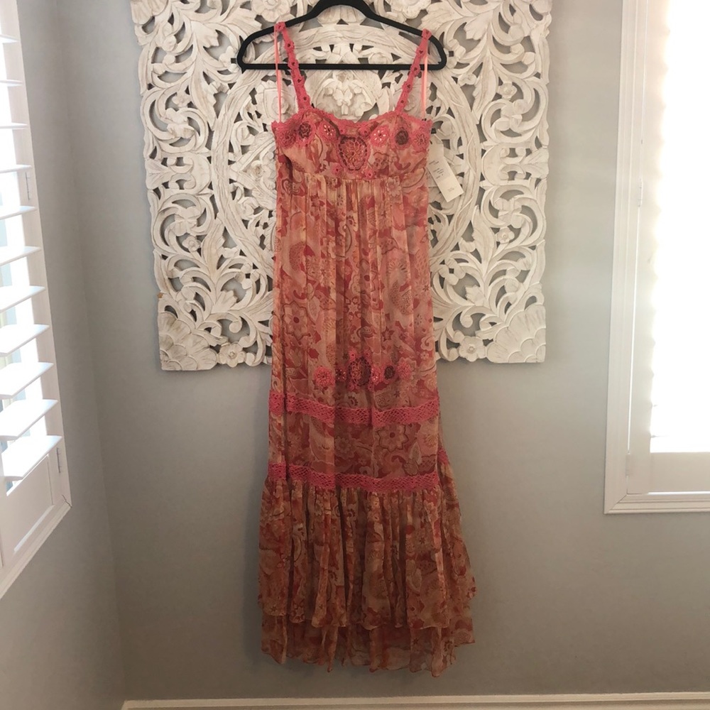 Floral Beaded and Embroidered Maxi Dress